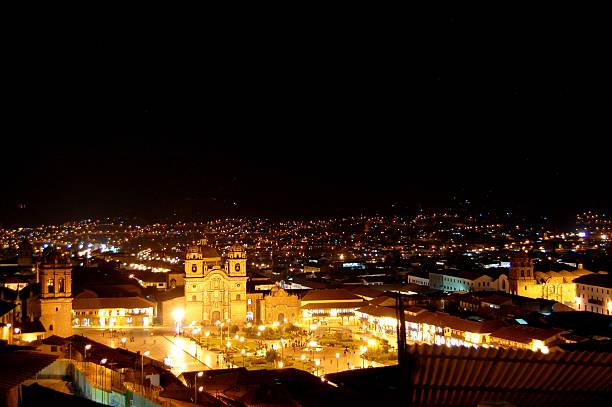 istock Cuzco Plaza de Armas at night 589433412