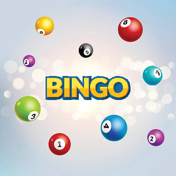 illustrations, cliparts, dessins animés et icônes de affiche de loterie de bingo. nombres de balles tombant concept de chance - sport pool game snooker sphere