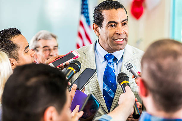 Concerned man adresses the media