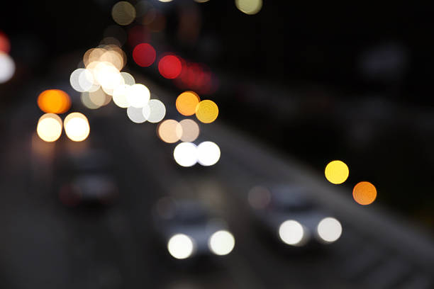 City traffic, bokeh, unfocused