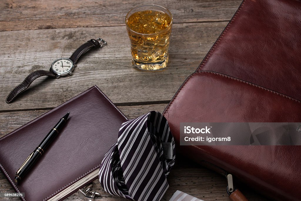 Business Accessories On Wooden Background Stock Photo - Download