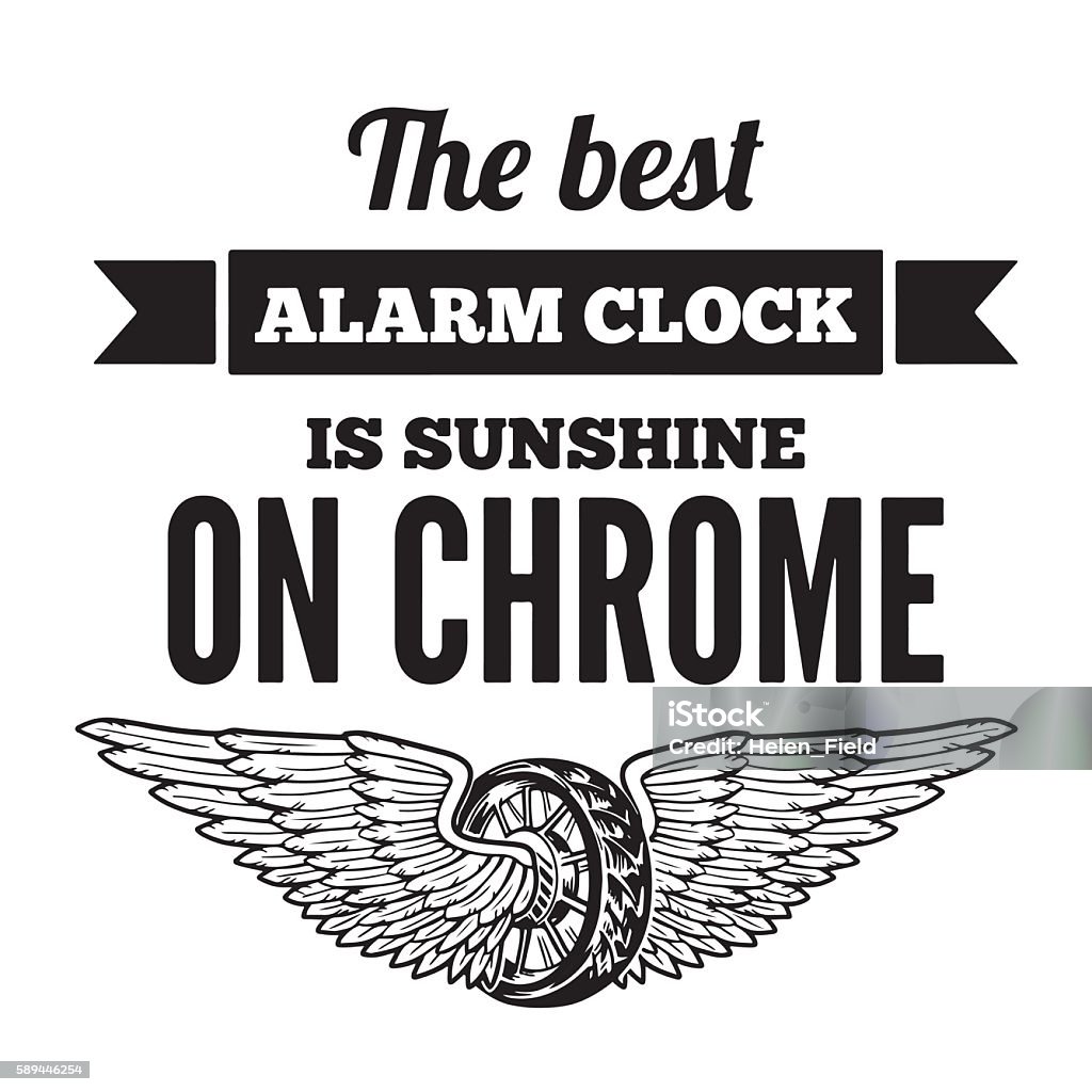 Vector quote about motorcycles and bikers Vector quote about motorcycles and bikers Hand drawn image Alarm Clock stock vector