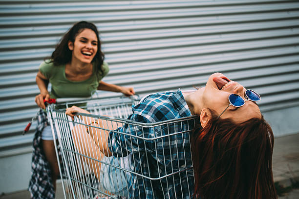 istock Having fun on a shopping cart 589446912