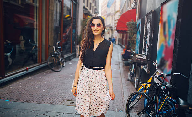 istock Young woman in Amsterdam 589451594