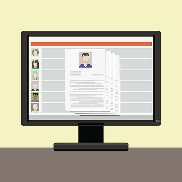 istock View resume on a computer monitor  man Caucasian 589457024
