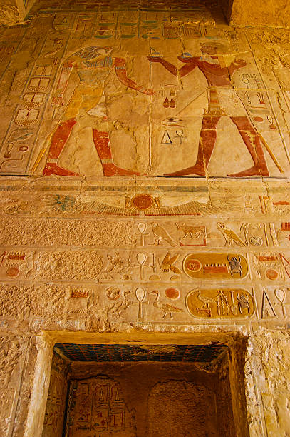 istock Egypt color reliefs on walls in ancient temples 589458736