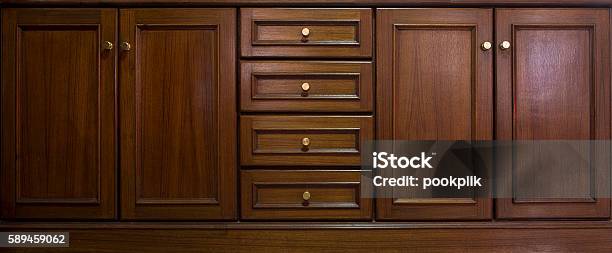 Front Kitchen Wooden Frame Cabinet Door And Drawers Stock Photo - Download Image Now