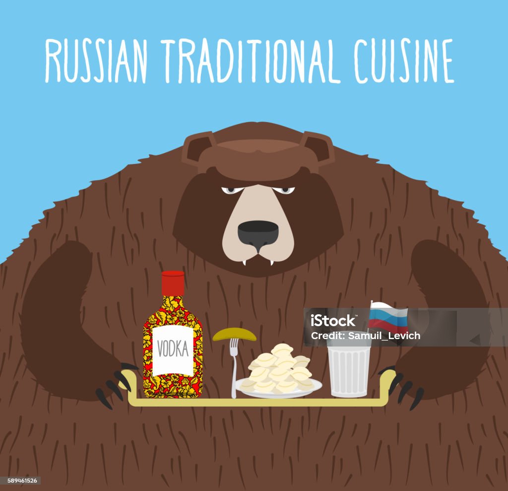 Ilustración de Comida Popular Nacional En Rusia Cocina Nacional Rusa Oso Wi  y más Vectores Libres de Derechos de Alimento - iStock