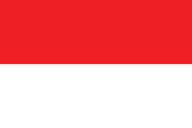 indonesische flagge (offizielle farben und form) - indonesien stock-grafiken, -clipart, -cartoons und -symbole