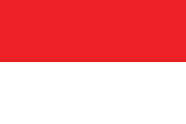 индонезийский флаг (официальные цвета и форма) - indonesia stock illustrations