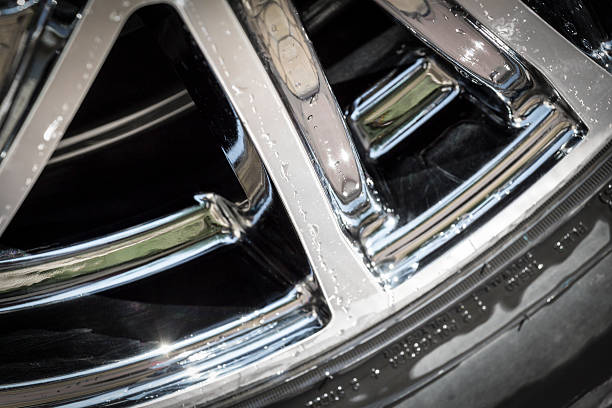 istock Car wheel after washing 589462678