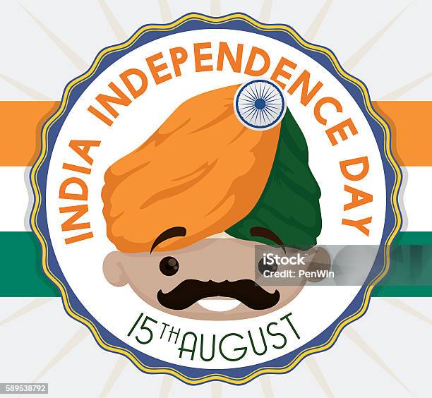 Cute Cartoon Poster For India Independence Day Stock Illustration -  Download Image Now - Adult, August, Badge - iStock