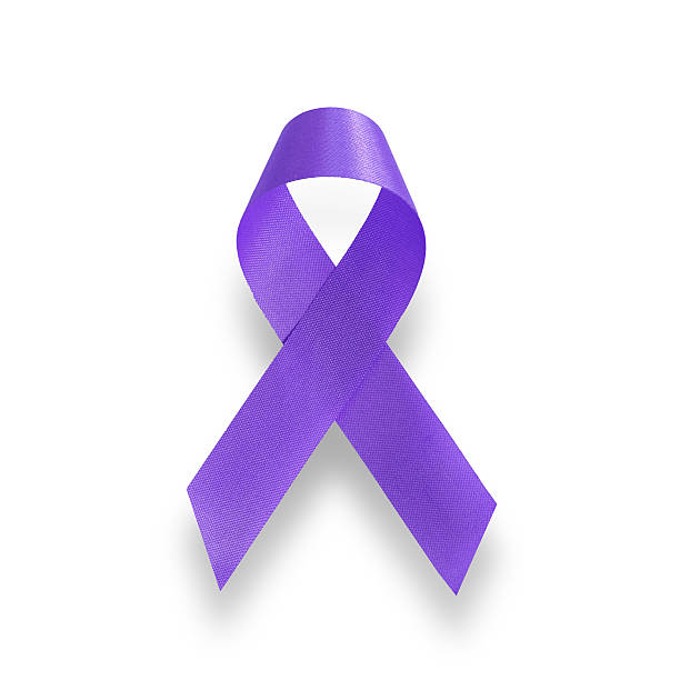 istock Realistic purple ribbon 589539150