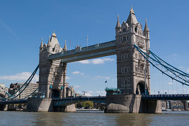 istock Tower bridge in London with clear skies 589539450