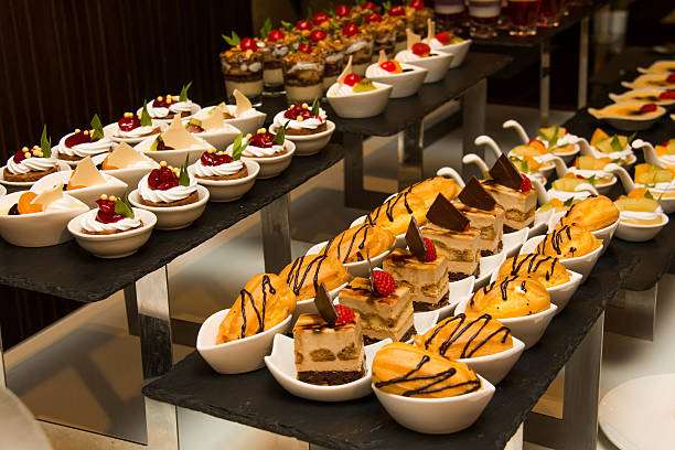 istock Collection of delicious assorted cake mini dessert 589539522