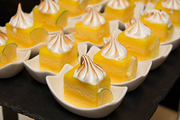 istock Mini lemon meringue cake with cream top 589541274