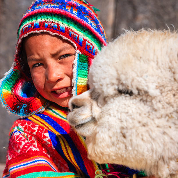 istock Peruvian little boy with llama near Cuzco 589542366