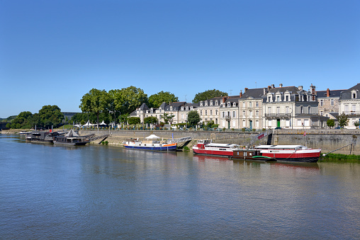 The Marne River at the town of Chateau Thierry, east of Paris in the Aisne District of France.