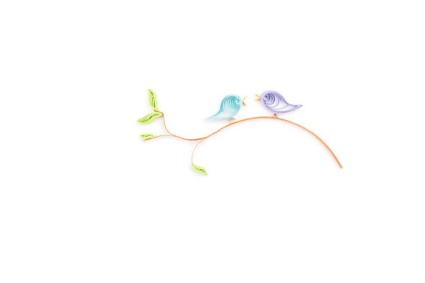 Hand made of paper quilling technique. Valentine's day. Love concept