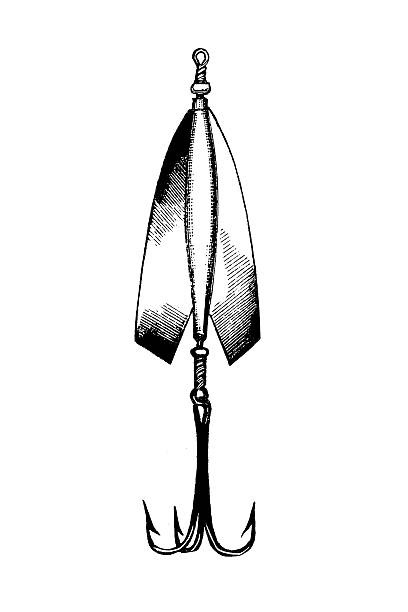 ilustrações, clipart, desenhos animados e ícones de peixe-isca artificial - fishing fishing hook metal animal imitation