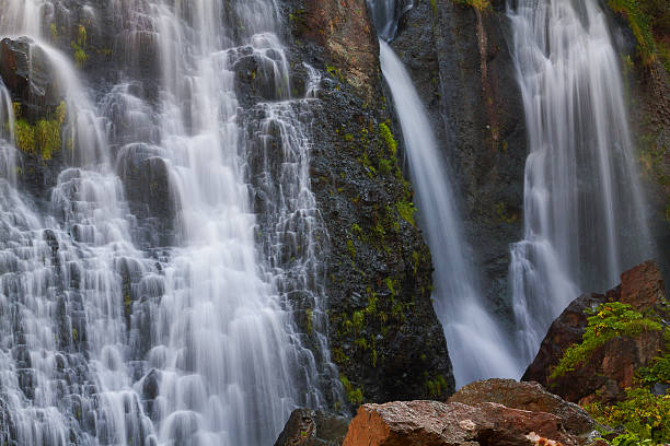 Water falling from eagle falls in emerald bay Lake Tahoe California