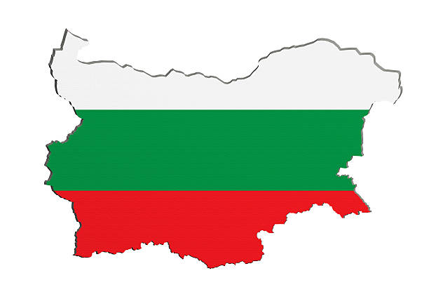 istock Silhouette of  Bulgaria map with flag 589553254