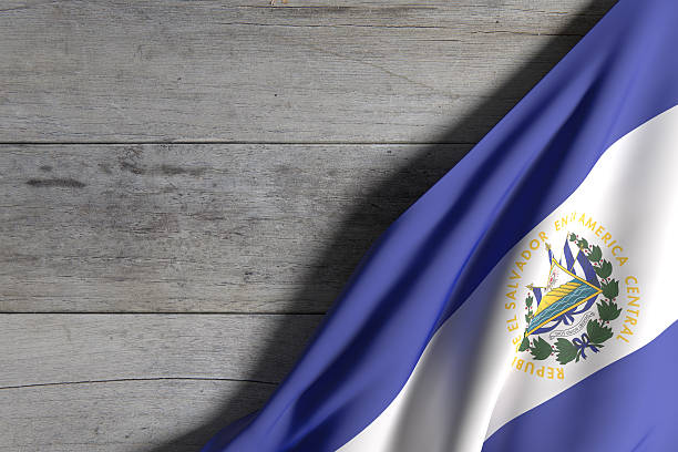 bandiera della repubblica di el salvador - salvadoran flag foto e immagini stock