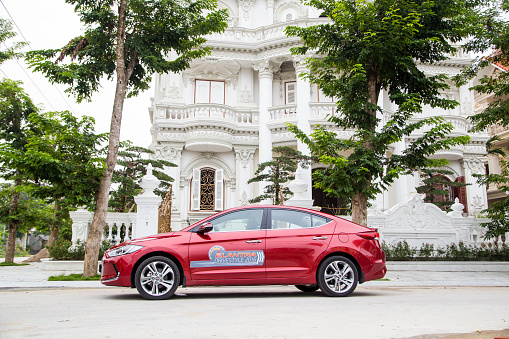 Hanoi, Vietnam - Aug 11, 2016: Hyundai Elantra all new 2016 car on the test drive in Vietnam.