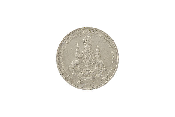 istock back of Thai coin 1 baht. 589555240