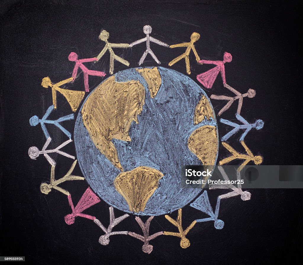 Gruppe von Menschen auf der ganzen Welt - Lizenzfrei Globus Stock-Foto