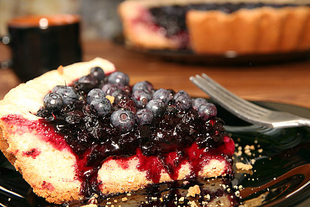 istock Slice of bilberry cake 589558782
