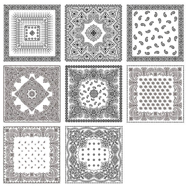 bandana designmaterial - taschentuch stock-grafiken, -clipart, -cartoons und -symbole