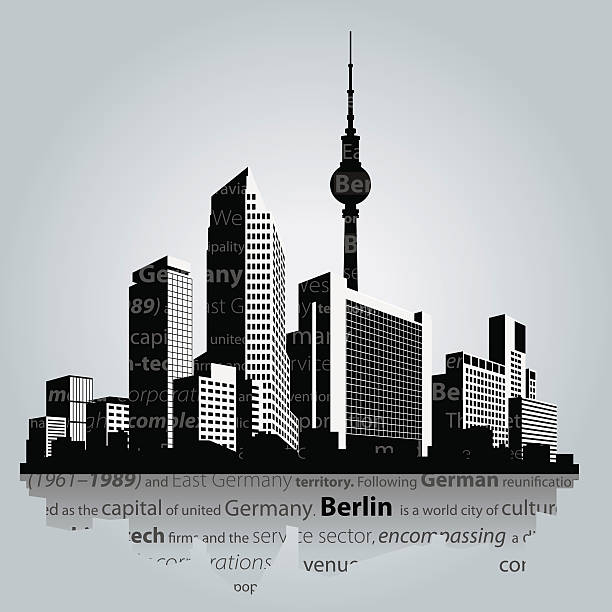 ilustrações de stock, clip art, desenhos animados e ícones de berlin vector cityscape. - berlin