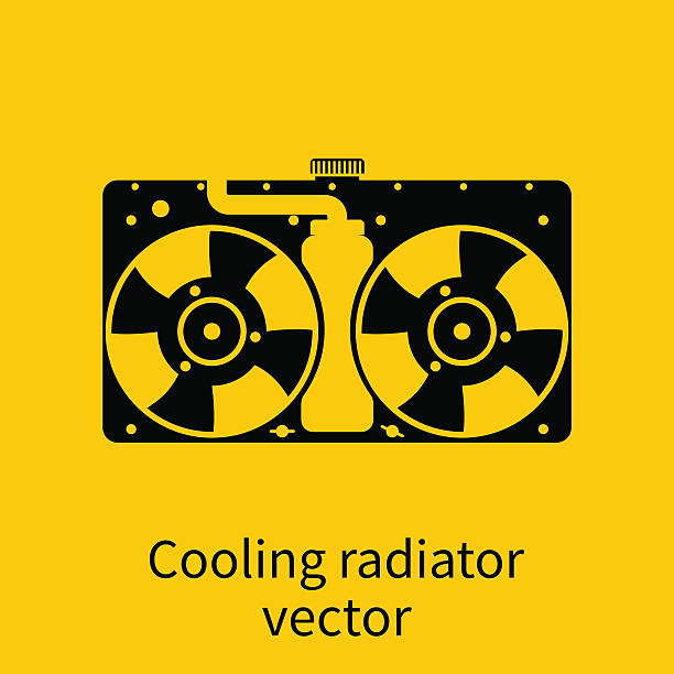 auto-kühler-symbol. - heat exchanger stock-grafiken, -clipart, -cartoons und -symbole