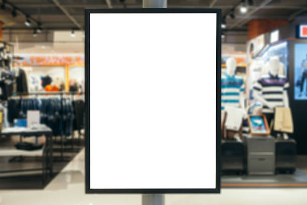 istock Blank sign for your text message in modern shopping mall. 589564994