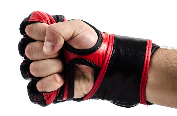 istock Gloves for MMA leather on a white background 589565208