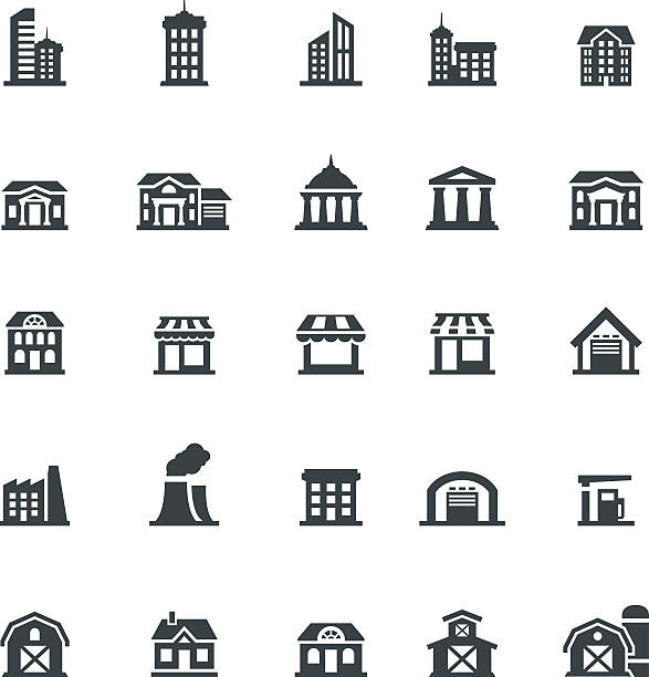 Building Icon Set Vector illustration of the building icon set. Museum stock illustrations