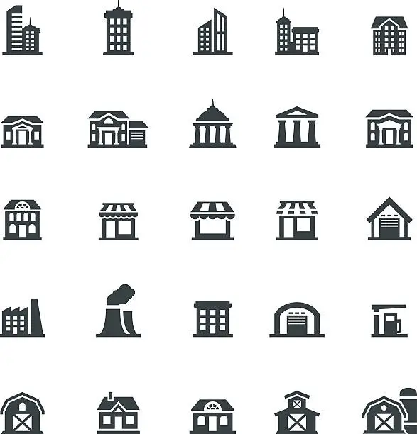 Vector illustration of Building Icon Set