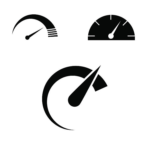 속도 아이콘 세트입니다. - speed speedometer gauge computer icon stock illustrations