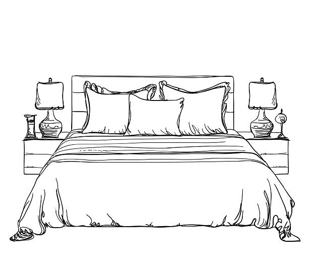 Ilustración de Dormitorio Moderno Interior De Dibujo y más Vectores Libres  de Derechos de Cama - Cama, Dibujar, Almohada - iStock