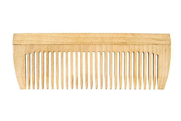 Wooden comb isolated on white