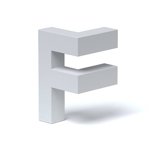 istock Isometric font letter F 589575016