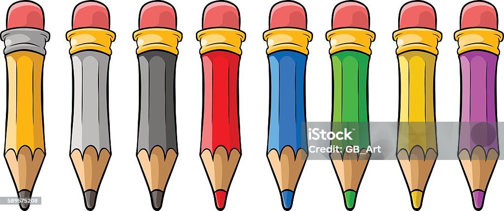 Ilustración de Juego De Dibujos Animados De Lápices De Madera De Color  Fresco y más Vectores Libres de Derechos de Amarillo - Color - iStock