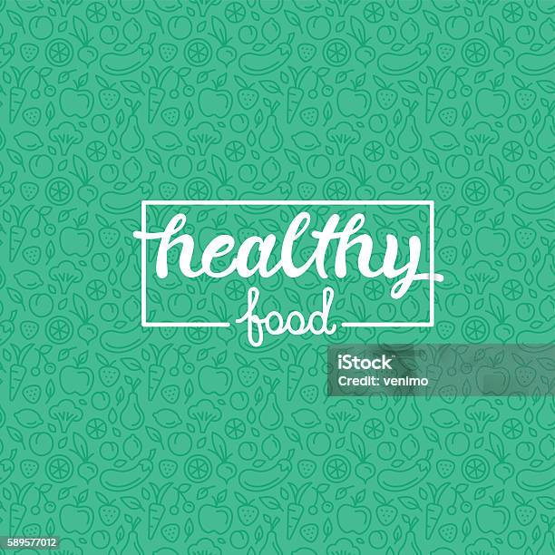 Healthy Food Stock Illustration - Download Image Now - Backgrounds, Healthy Eating, Food