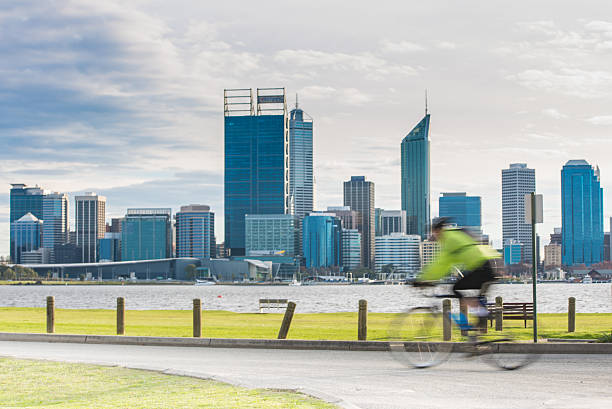 South Perth Cyclist stock photo