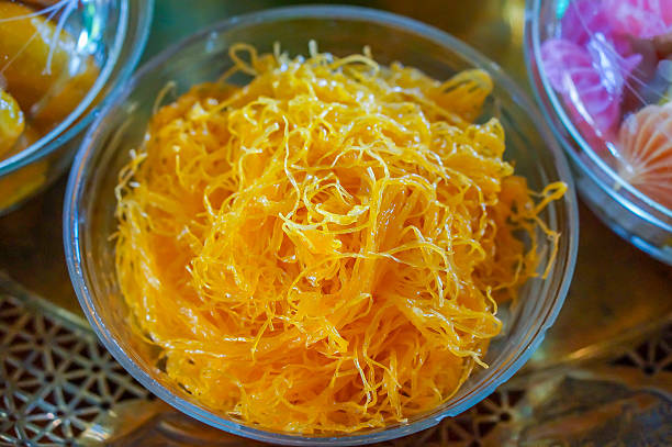 istock Thai dessert, Foythong Cake or Gold Egg Yolks 589578012