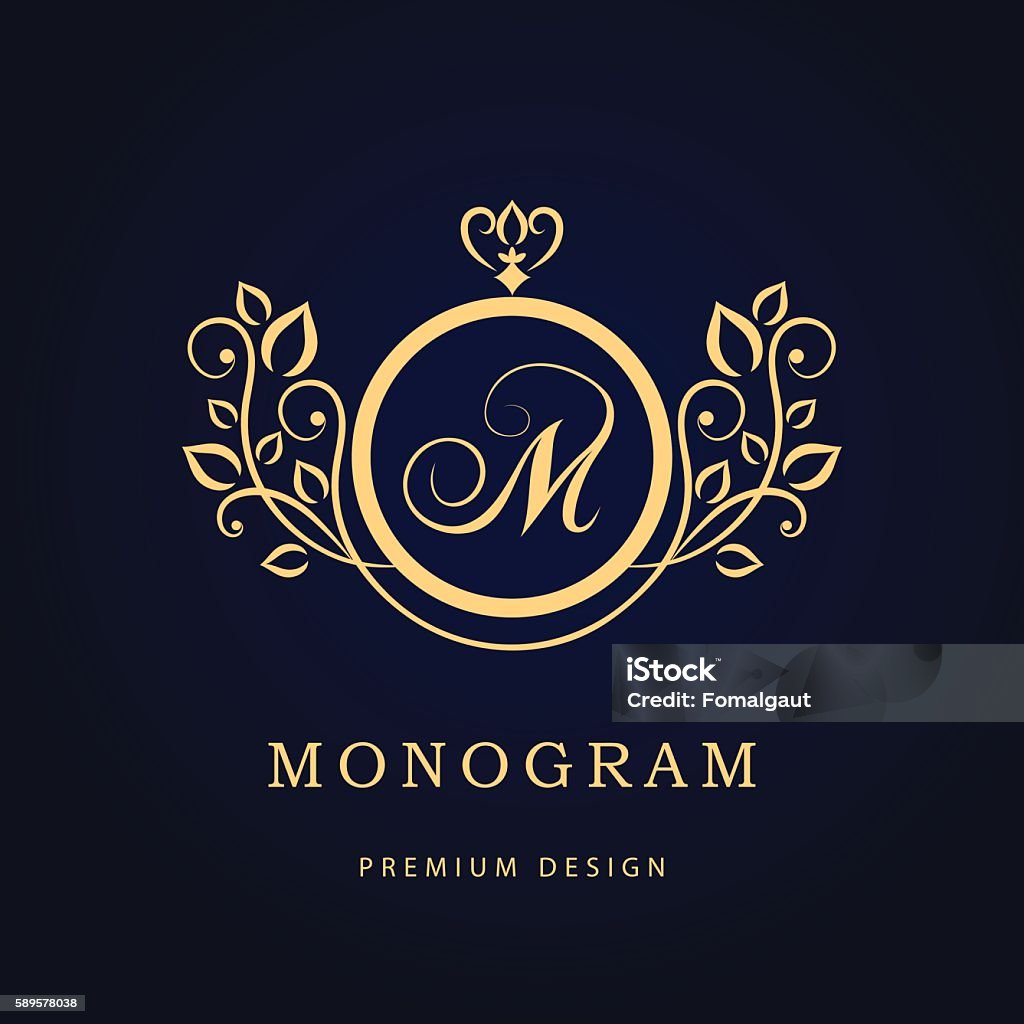 Monogram Design Graceful Template Elegant Business Emblem Letter M ...