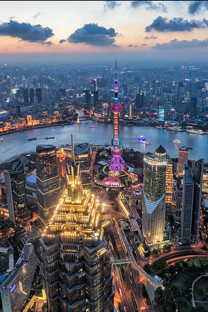 istock Night view of Shanghai City 589582062