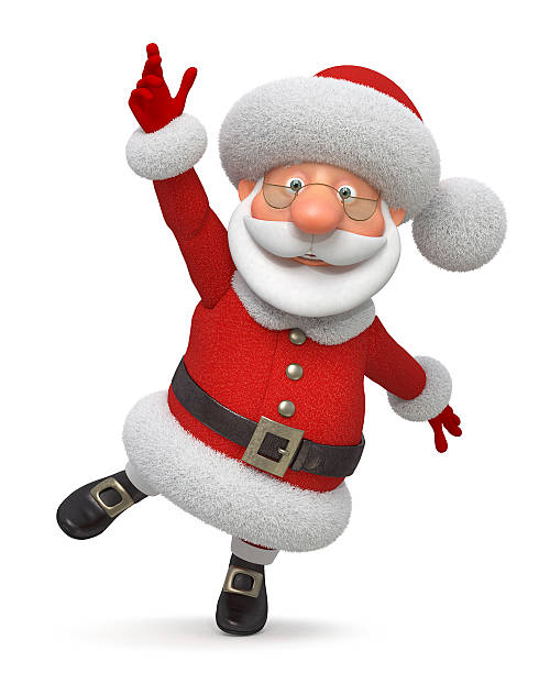 istock 3d illustration Santa Claus runs 589582760