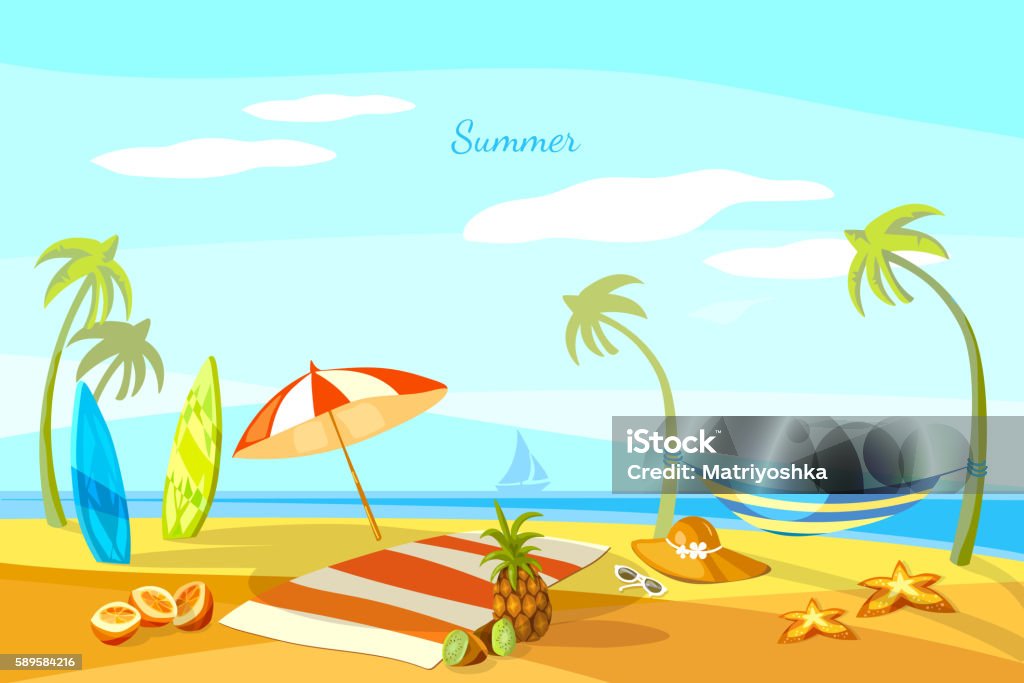 Summer Beach Cartoon Stock Illustration - Download Image Now - Beach, Backgrounds, Miami Beach - iStock Summer Beach Cartoon Stock Illustration - Download Image Now - Beach, Backgrounds, Miami Beach - iStock
